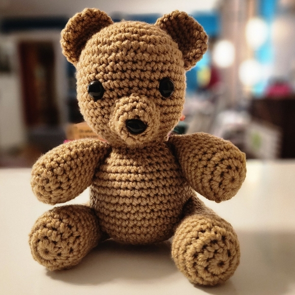 Crochet teddy bear, LAST ONE, Made by Mom - Picture 4 of 5